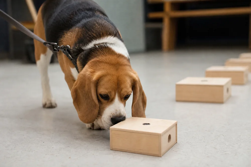 Chien recherchant une odeur